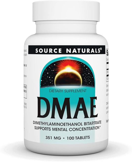 DMAE ( Dimethylaminoethanol ) 351 mg , 100 Tablets by Source Naturals