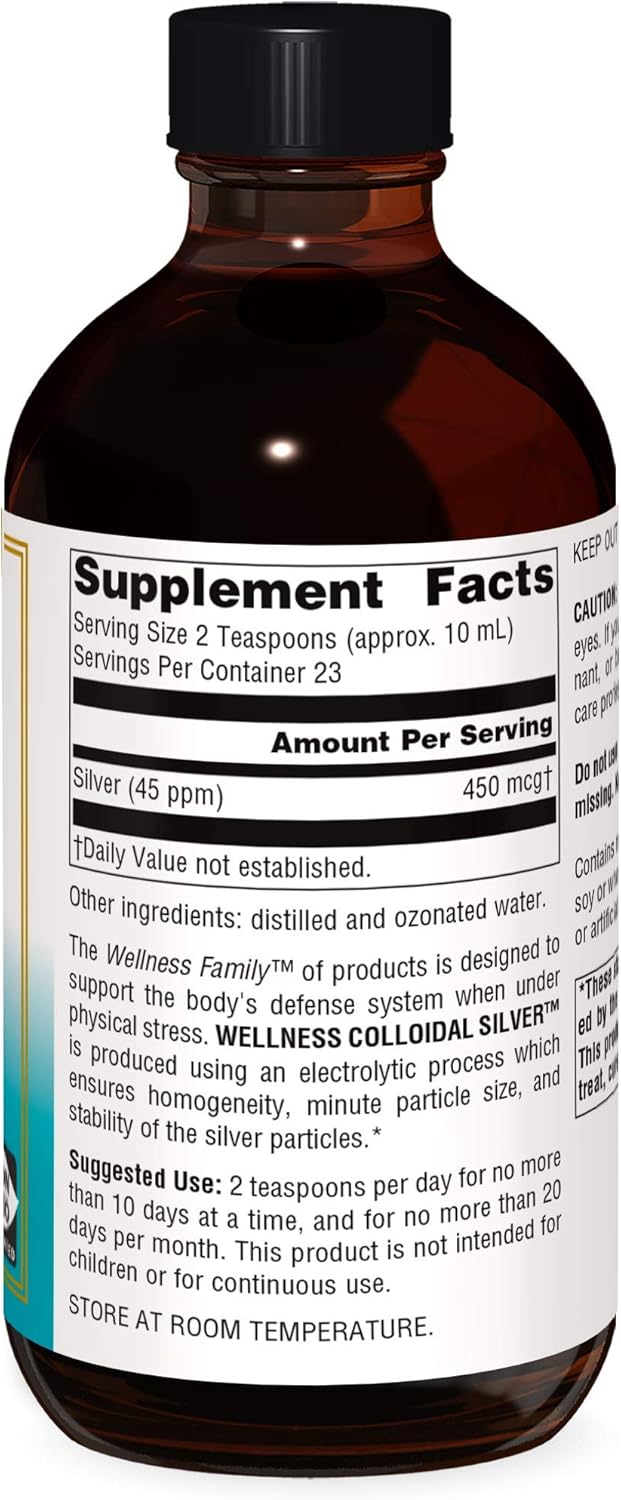 Wellness Colloidal Silver 45 ppm- 8 Fluid oz by Source Naturals