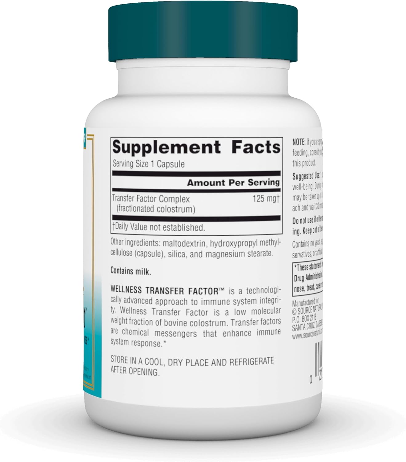 Wellness Transfer Factor, 125 mg, 60 Vegetarian Capsules by Source Naturals