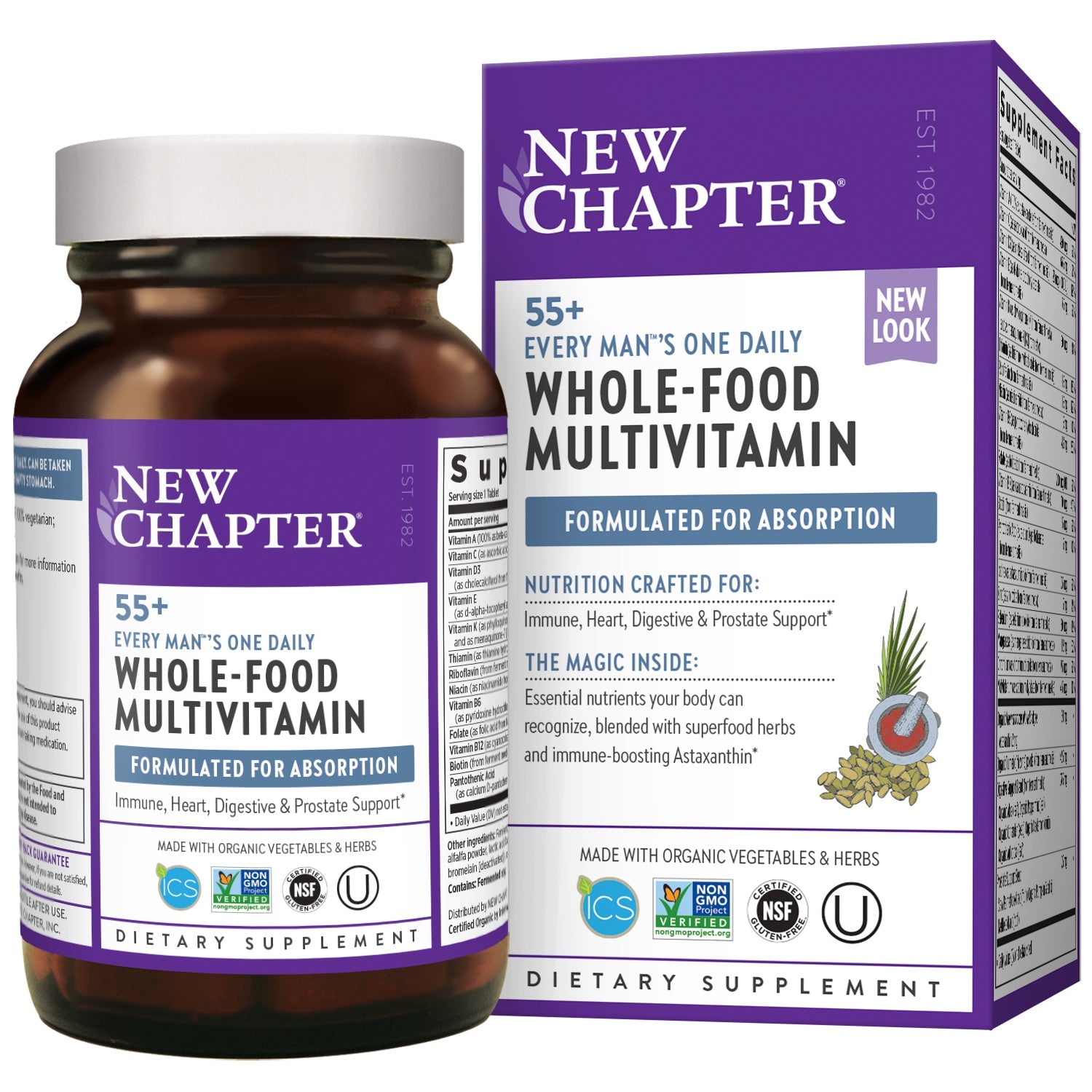 Every Man's One Daily Whole-Food Multi 55+ 72 Vegetarian Tablets by New Chapter best price