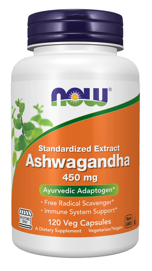 Ashwagandha 450 mg - 120 Veg Capsules by NOW