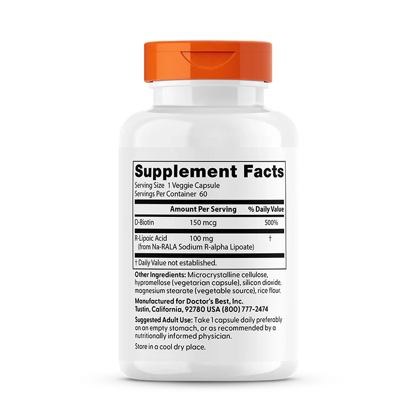 Stabilized R-Lipoic Acid 100 mg 60 Veggie Caps