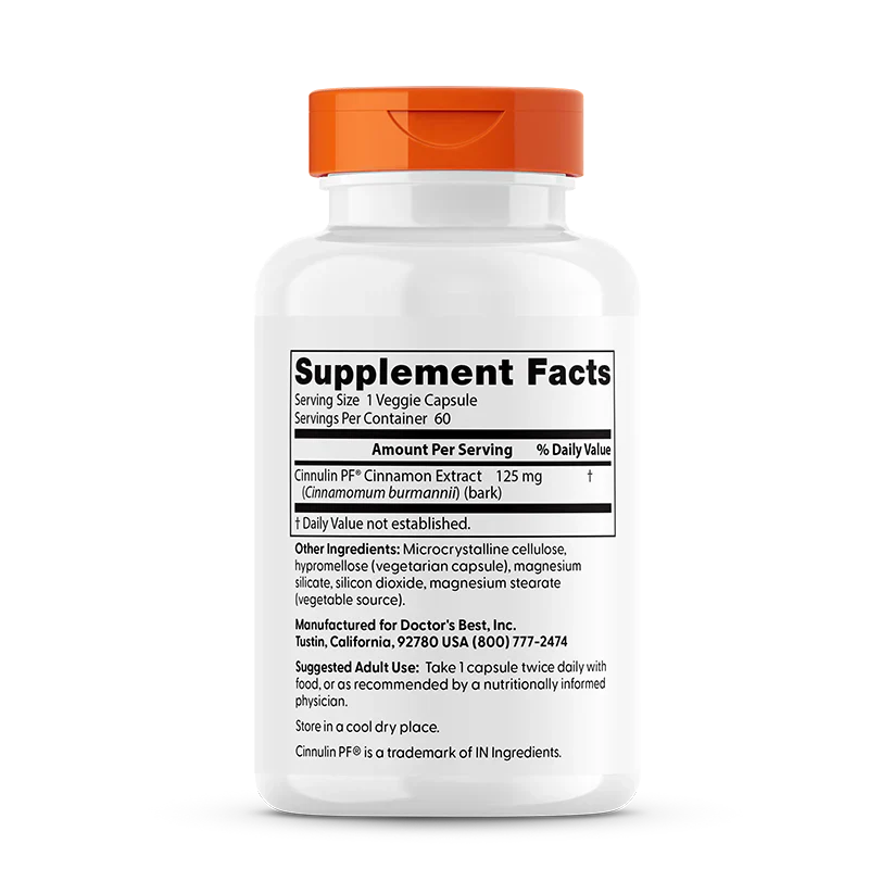 Best Cinnamon Extract Cinnulin PF 125 mg 60 Veggie Caps