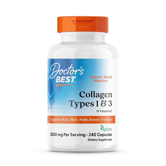 Collagen Types 1 and 3 with Peptan and Vitamin C, 125 mg, 240 Capsules