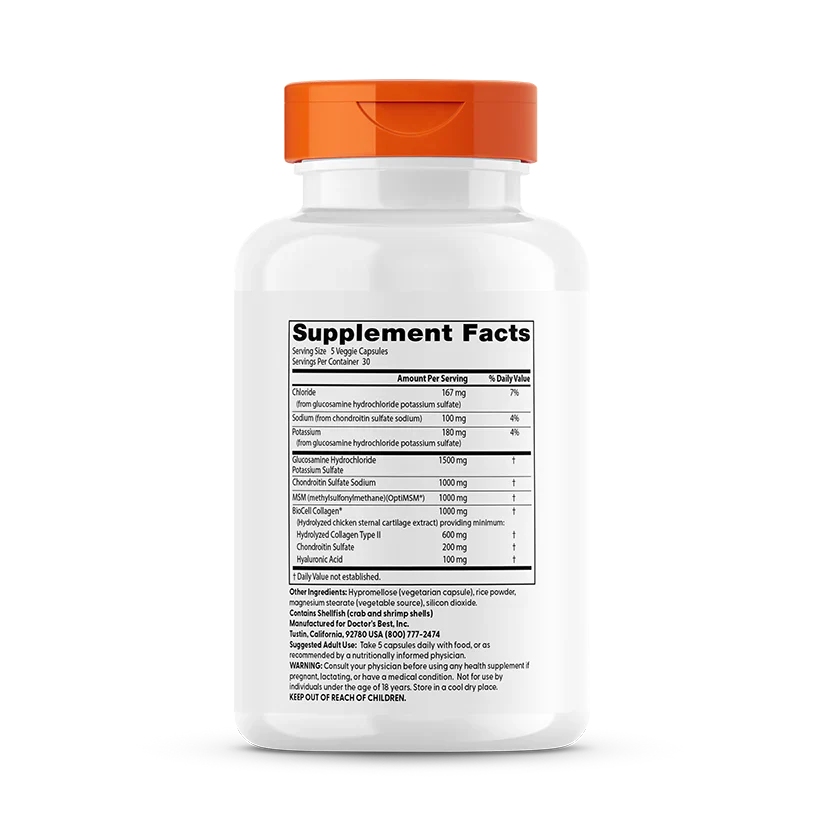 Glucosamine Chondroitin MSM + Hyaluronic Acid, 150 Veggie Caps