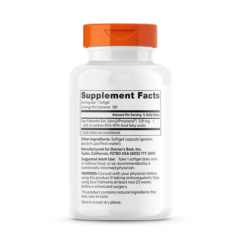 Best Saw Palmetto Standardized Extract 320 mg 180 Softgels
