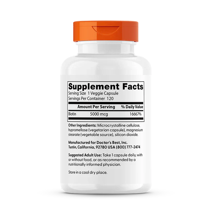 Biotin 5000 mcg 120 Veggie Caps