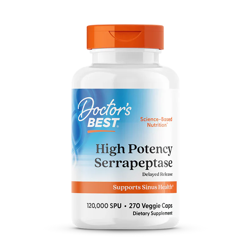 High Potency Serrapeptase 120,000 SPU 270 Veggie Caps