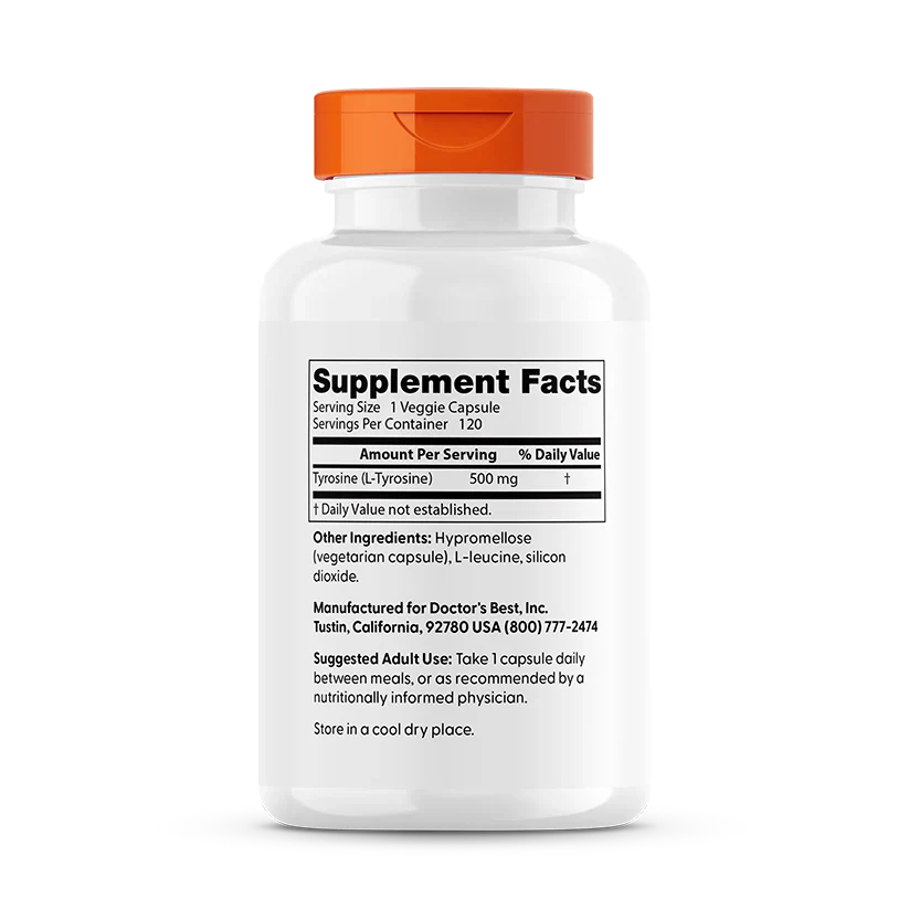 Best L-Tyrosine 500 mg 120 Veggie Caps