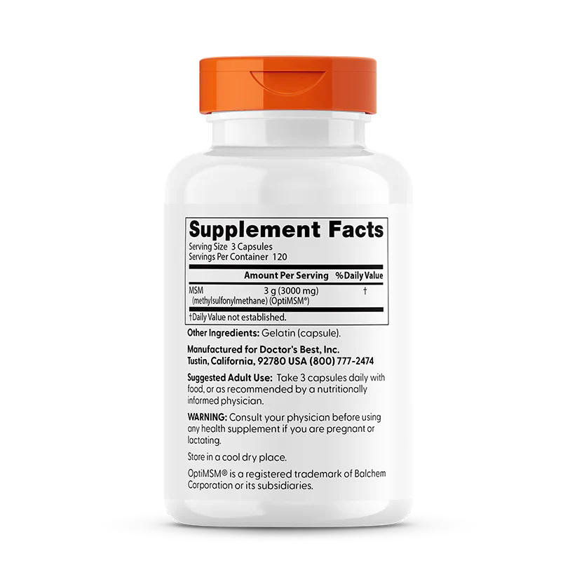MSM with OptiMSM, 3,000 mg Per Serving, 360 Capsules