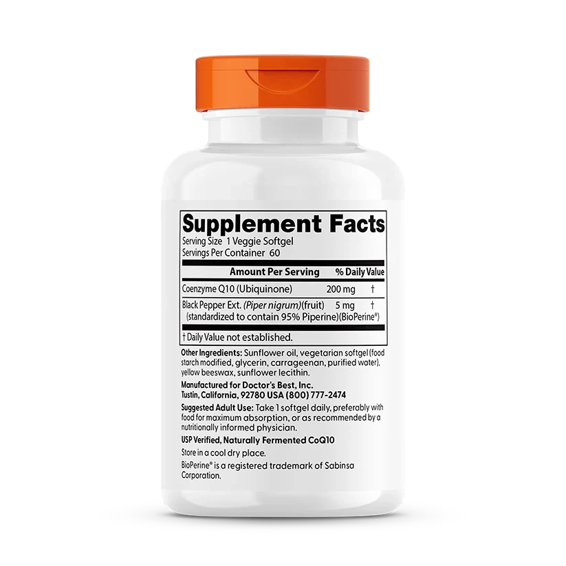 High Absorption CoQ10 200 mg 60 Veggie Softgels