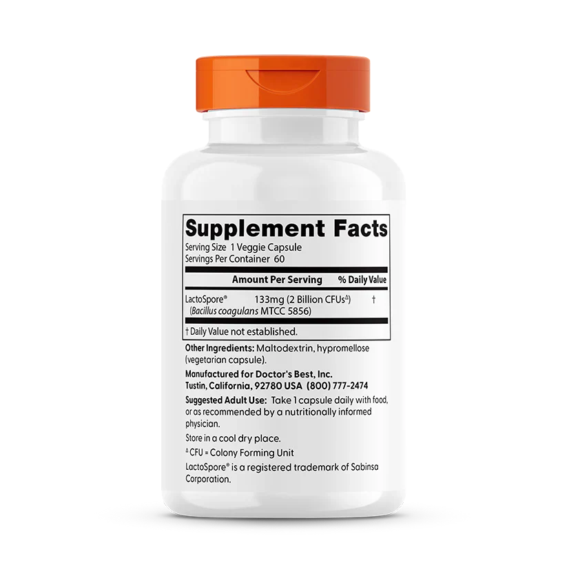 Digestive Health Probiotic 2 Billion with LactoSpore 60 Veggie Caps