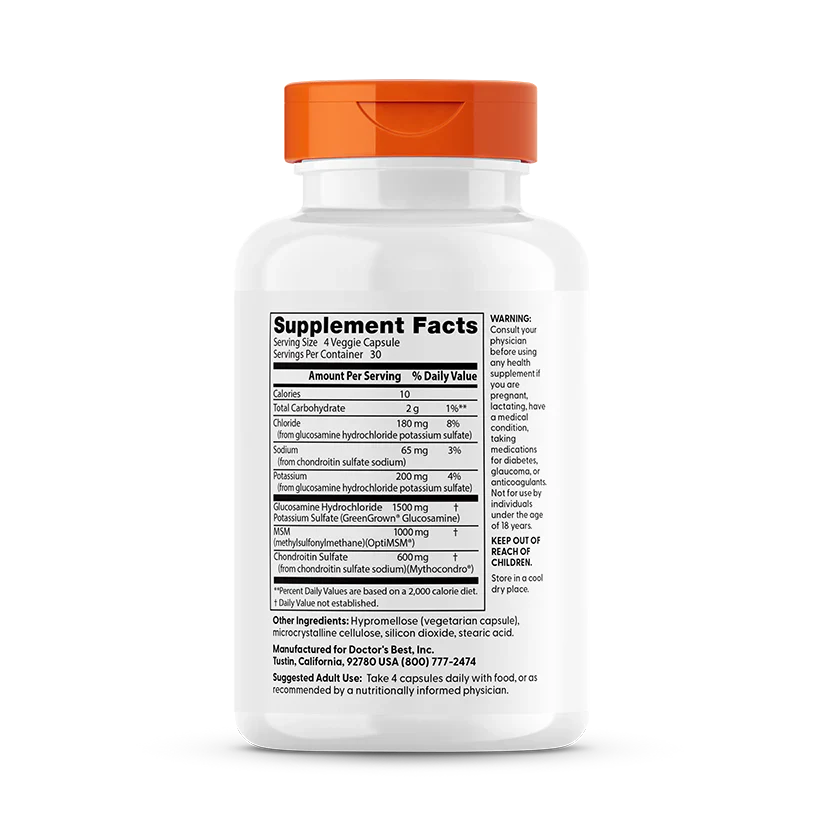 Vegan Glucosamine Chondroitin MSM 120 Veggie Caps
