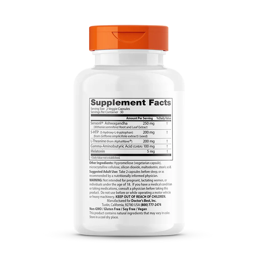 Superior Sleep with Sensoril 250 mg 60 Veggie Caps, by Doctor's Best