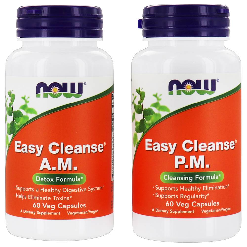 Easy Cleanse 2 Bottles of 60 Veg Capsules | By Now Foods - Best Price