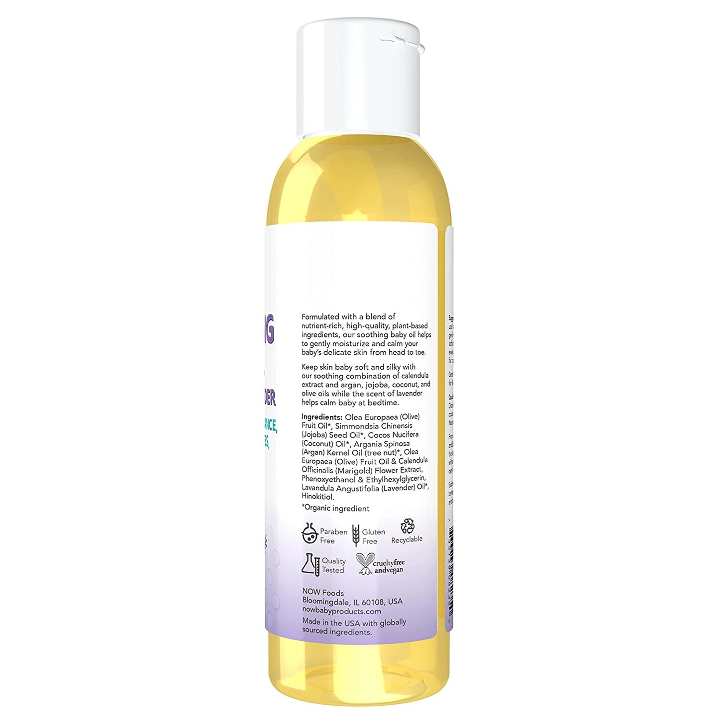 Soothing Baby Oil, Calming Lavender - 4 fl. oz (118 mL), by Now Baby