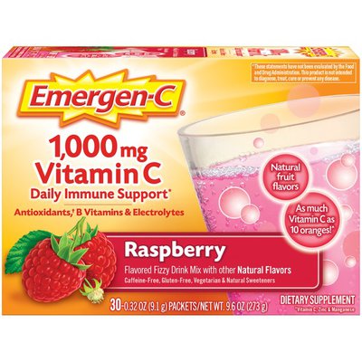 Emergen-C Vitamin C 1,000 mg Rasberry 30 packets by Alacer Best Price