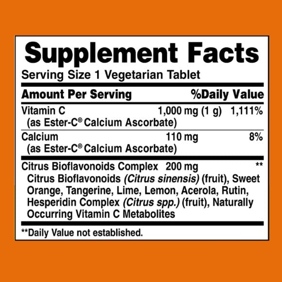 Ester-C® 1000 mg with Citrus Bioflavonoids 45 Vegetarian Tablets, by American Health