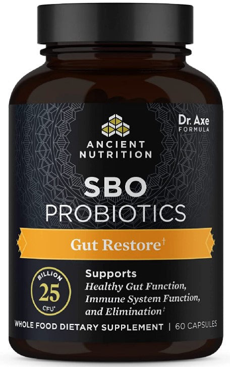 Dr. Axe Formula SBO Probiotics, Gut Restore 60 Capsules, by Ancient Nutrition