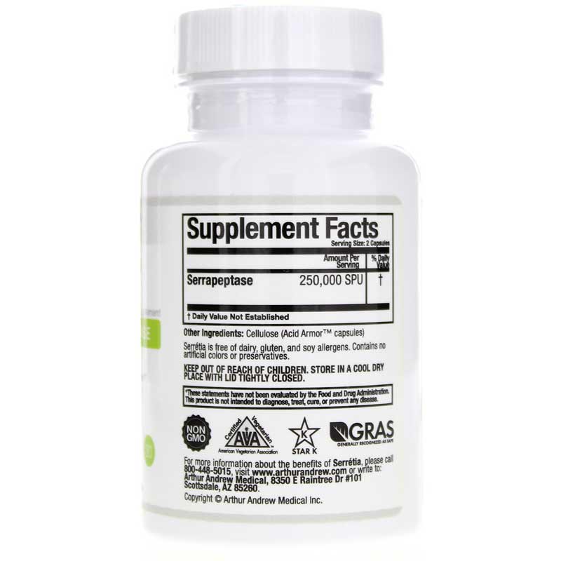 Serretia Pure Serrapeptase 500 mg 30 Capsules