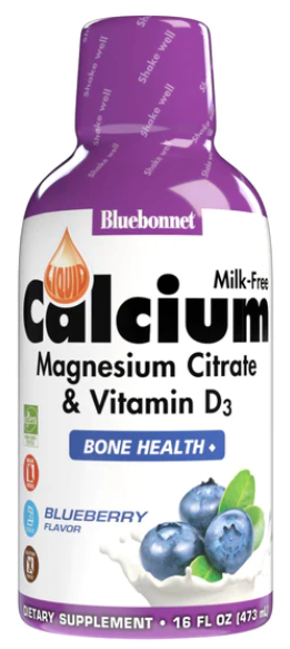 Liquid Calcium Magnesium Citrate & Vitamin D3, Blueberry, 16 fl oz (473 ml), by Bluebonnet