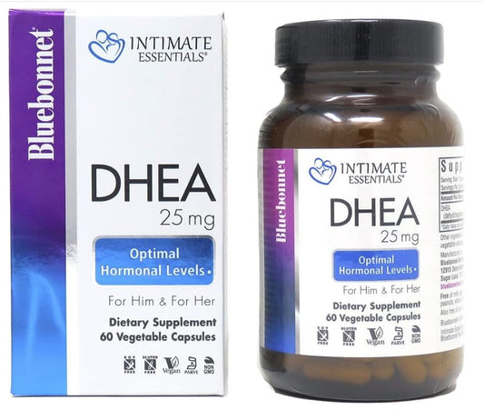 Intimate Essentials DHEA 25mg 60 Vegetable Capsules, by Bluebonnet