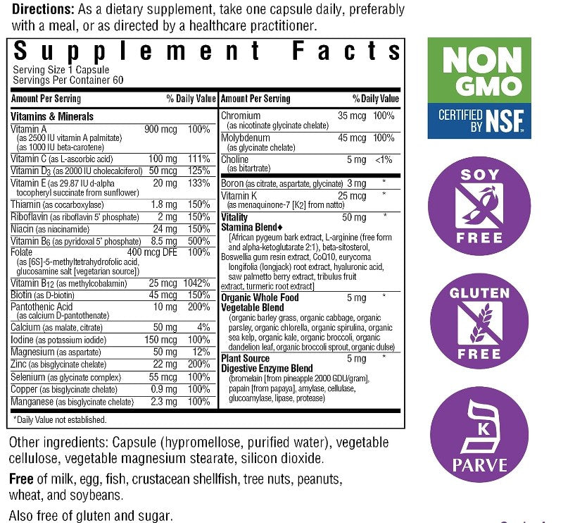 Intimate Essentials For Him Fertility Support Multivitamin Formula 60 Vegetable Capsules, by Bluebonne