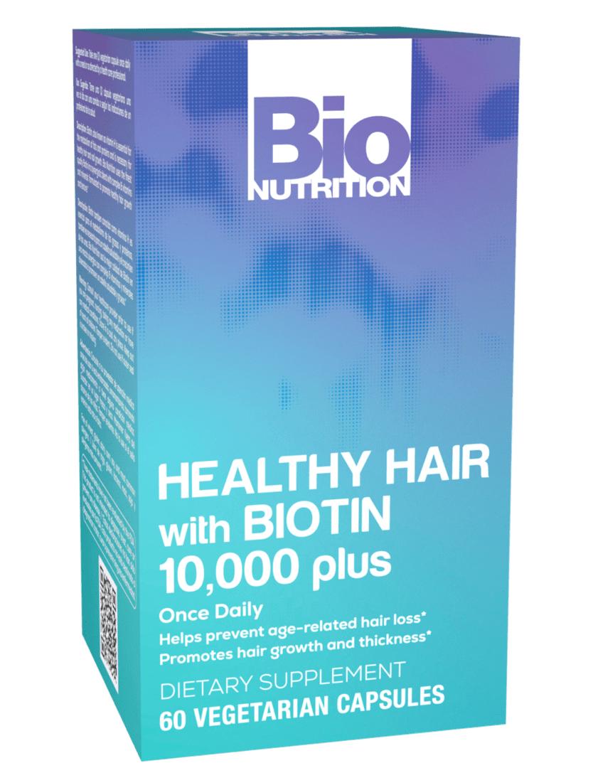 Healthy Hair with Biotin 10,000 Plus 60 Vegetarian Capsules by Bio Nutrition