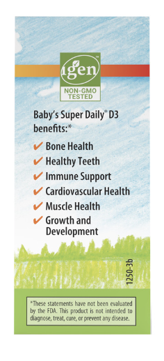 Baby's Super Daily® D3 400 IU (10 mcg) Per Vegetarian Drop 10.3 ml (365 Drops), by Carlson