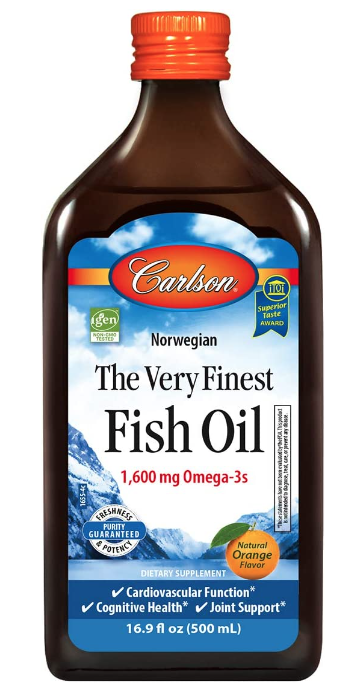 The Very Finest Fish Oil, Orange, 1600 mg Omega-3s, 16.9 fl oz (500 mL), by Carlson