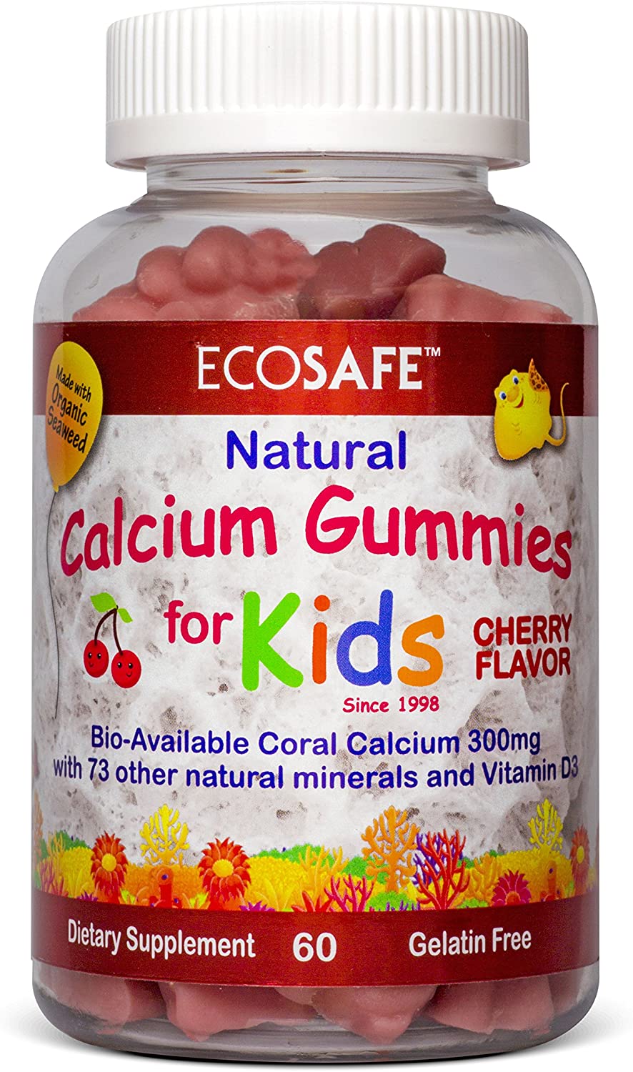 Coral Calcium Vitamin D3 Kids Gummies Cherry (60ct)