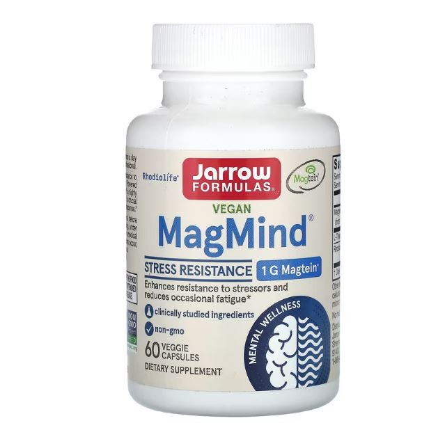 Vegan MagMind, Stress Resistance, 60 Veggie Capsules by Jarrow Formulas,