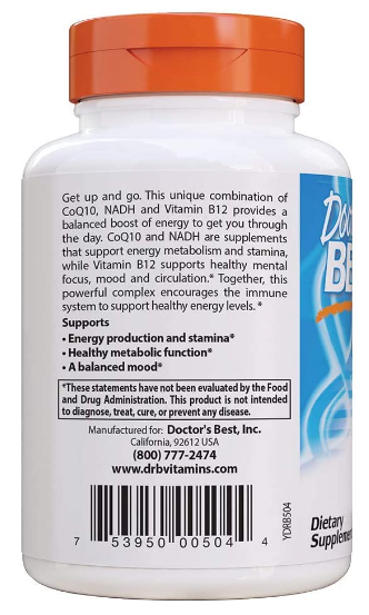 Energy + CoQ10, NADH & B12 60 Veggie Caps, by Doctor's Best