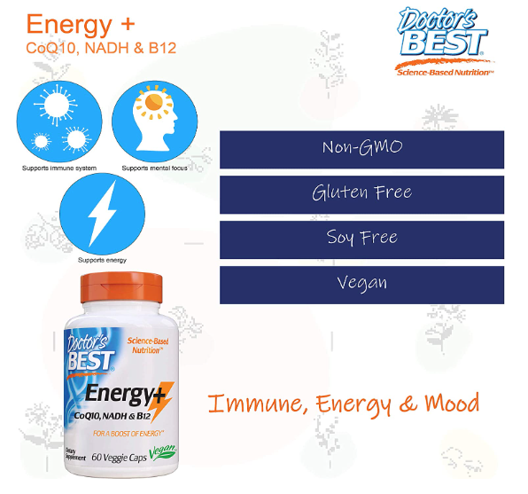 Energy + CoQ10, NADH & B12 60 Veggie Caps, by Doctor's Best