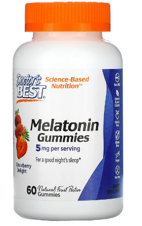 Melatonin Gummies, 2.5 mg, Strawberry Delight, 60 Natural Fruit Pectin Gummies, by Doctor's Best
