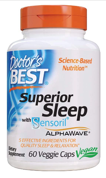 Superior Sleep with Sensoril 250 mg 60 Veggie Caps, by Doctor's Best