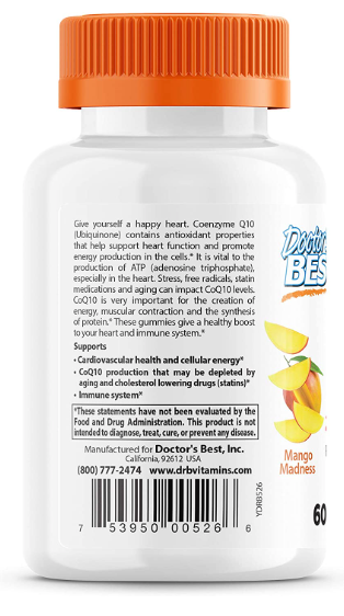 CoQ10 Gummies, Mango Madness, 100 mg, 60 Gummies, by Doctor's Best