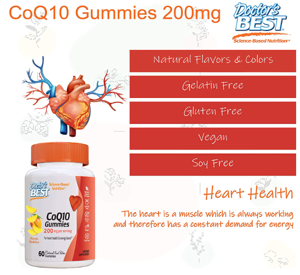 CoQ10 Gummies, Mango Madness, 100 mg, 60 Gummies, by Doctor's Best