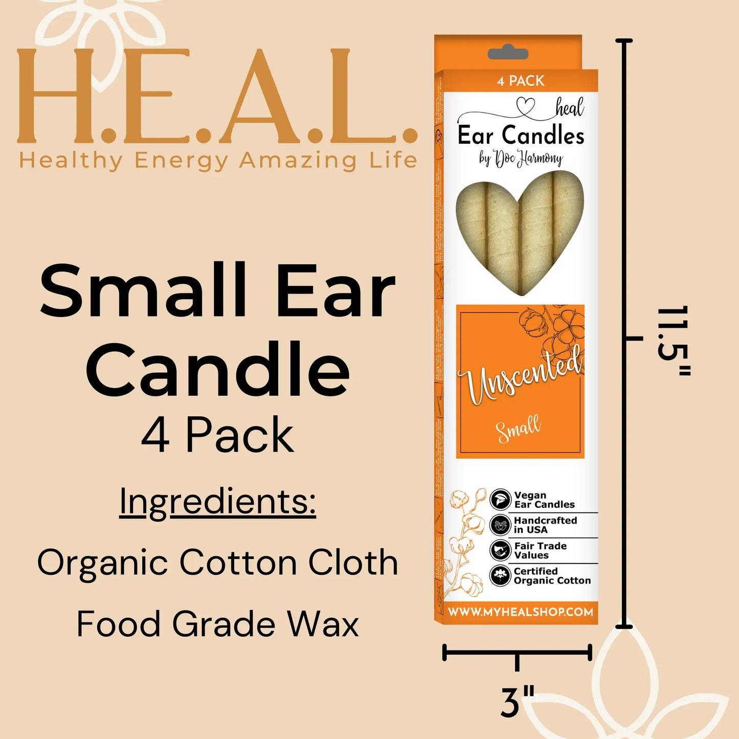 Unscented Harmony's Ear Candles - 4 Pack