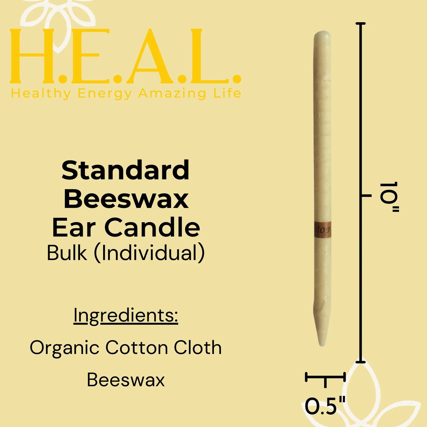 Unscented Premium Beeswax Harmony's Ear Candles - 4 Pack