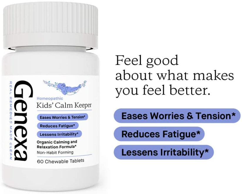 Kids' Calm Keeper, 60 Vanilla & Lavender Chewable Tablets, by Genexa