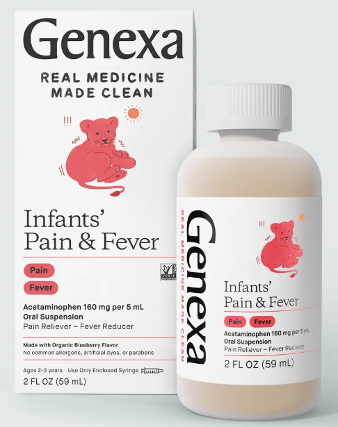 Infants' Pain & Fever, Organic Blueberry Flavor, 2 fl oz (59 mL), by Genexa