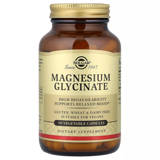 Magnesium Glycinate, 90 Vegetable Capsules (120 mg per Capsule) by Solgar