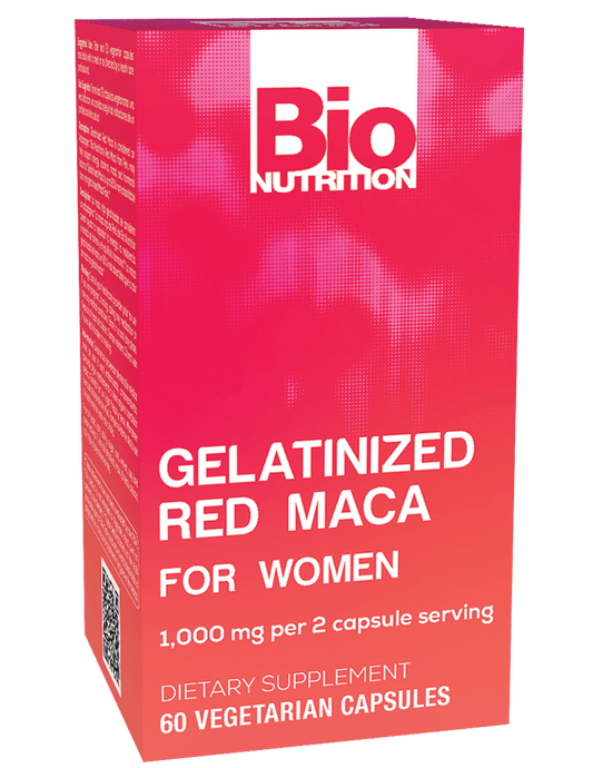 Gelatinized Red Maca For Women 60 Vegetarian Capsules (500 mg per Capsule) by Bio Nutrition