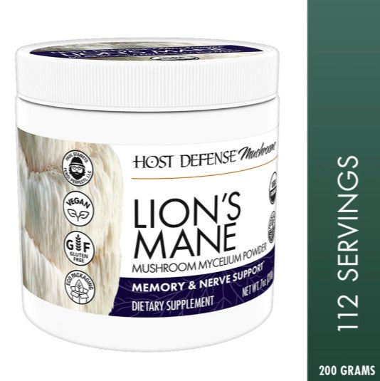 Host Defense Lion's Mane Powder 7 oz (200 g), by Fungi Perfecti