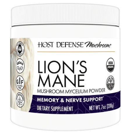 Host Defense Lion's Mane Powder 7 oz (200 g), by Fungi Perfecti