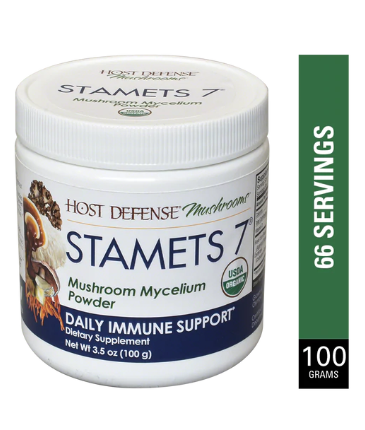 Host Defense Stamets 7 Mushroom Mycelium Powder, 3.5 oz (100g)