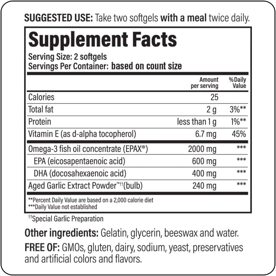 Kyolic® Aged Garlic Extract™ Cholesterol & Circulation Health 180 Softgels