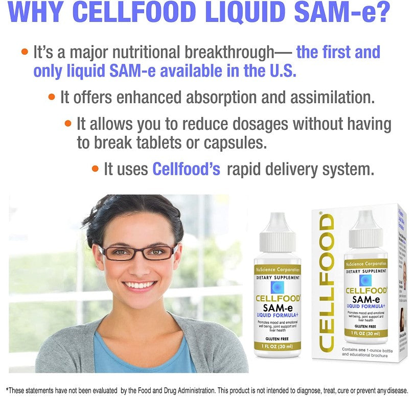 Cellfood SAM-e Liquid Formula+ 1 fl oz (30ml), by Lumina Health