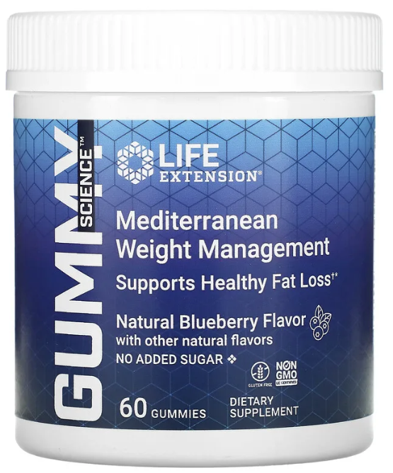 Gummy Science™ Mediterranean Weight Management, 60 Blueberry Gummies, by Life Extension